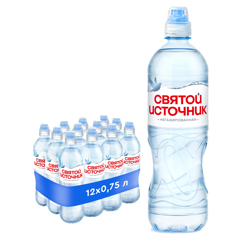 Вода питьевая Святой Источник Sport негазированная 0,75 л ПЭТ (15 штук)
